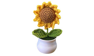2406 NEW Knitted yarn sunflower potted home decoration 8618