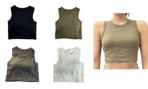 2406 NEW Seamless slim fit wide shoulder vest with chest pad LA8648