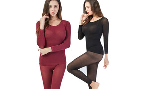 2407 NEW Traceless body slimming round neck thermal underwear set LA8656