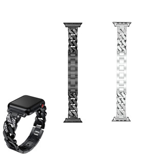 2408 New Suitable for Apple metal diamond studded denim strap LA8930