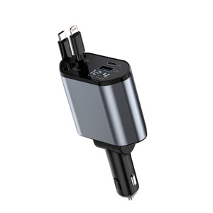 NEW  2409 Retractable car charger 120W fast charging USB and TYPE-C Apple interface 8553