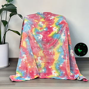 NEW  2409  Glow in The Dark Blanket Soft Cozy Flannel Throw Blanket   8562