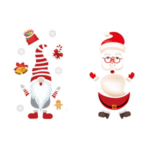 2411 New 2PC Christmas Soft Magnetic Dwarf Santa Claus Refrigerator Stickers Decoration 8967