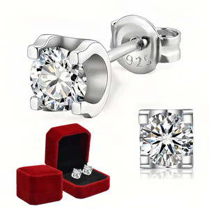 NEW  2411 Women Moissanite Element Earrings （Four claws）9001