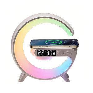 NEW  2503 Smart 5-in-1 Wireless Charging G Bluetooth Alarm Clock Small Speaker Colorful Night Light 9088