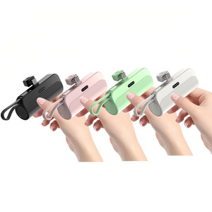 NEW  2504 Pocket Capsule Charging Bank Mini Compact Portable Type-c port & Apple cable Two in One  9094