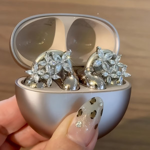 NEW  2505  Four-Flower Zircon Earphone Clip Earphone Accessories 9607