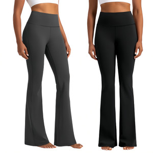 NEW  2505  Women's  High Waist Bootleg Workout Leggings Stretch Bootcut Pants  9637