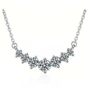 NEW  2507  Smile Necklace Shiny Moissanite Zircon Pendant Necklace   9441