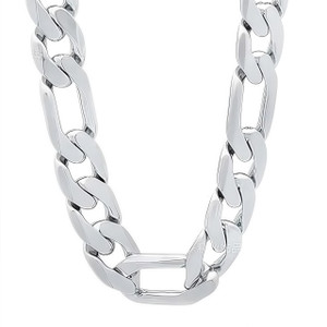 NEW  2507 Silver plated Figaro collarbone chain 9528