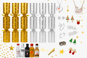 2025 Luxury Christmas Crackers Gift Set – Mini Spirits & Festive Jewelry