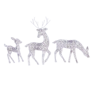 NEW 2508 Metal Reindeer Christmas Decorations with LED Lights 9556