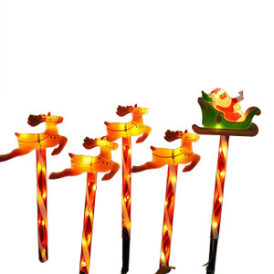 NEW 2508 LED Solar Outdoor Waterproof Santa Claus Deer Lamp Decoration 9557