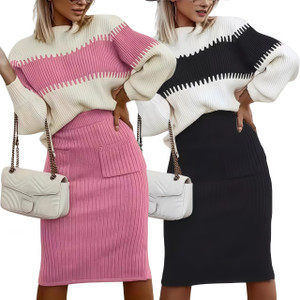 NEW 2509 Knitted Sweater Slimming Suit Temperament Sweater 9564