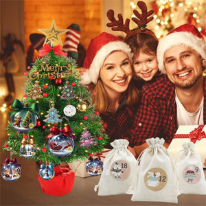 NEW 2509 Christmas Gift Arrival Calendar Bag Wooden decorative pendant 24pcs Blind box 9393