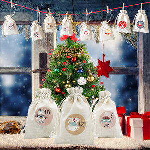 NEW 2509 Christmas Calendar Hanging Drawstring Bag 24-piece Set (Single bag) 9801