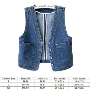 NEW  2509 Women Lightweight Casual Solid Color Denim Jacket Vest  9906