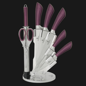 8 pcs knife set with stand, purple metallic SS, Infinity Line(BH-2266 )