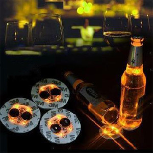 LED illuminated water coaster bottle bottom light