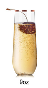 9oz gold-embossed champagne glass