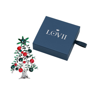 Festive Elegance Christmas Tree Brooch by LOVII