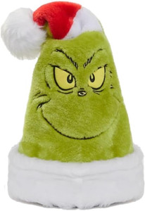 Dr. Seuss-Inspired The Grinch Xmas Bobble Hat - Adult Unisex Festive Party Beanie Cap, One Size Fits All, Green and Red Santa Design