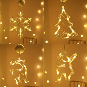 NEW 2511 LED Christmas Decoration Home Window Atmosphere Decoration Suction Cup Lights 4pcs 9866