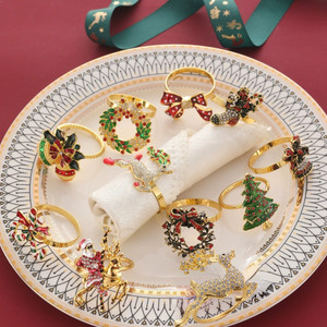 NEW 2511 Winter Christmas Kitchen Table Napkin Rings 4PCS 9869