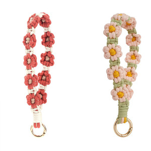 NEW 2511 Wrist Strap Daisy Keychain Hand Woven Keychain 9591