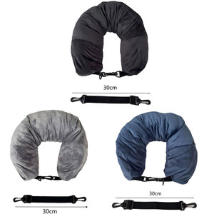 NEW 2511 Travel Pillow with Storage Bag - Fillable Clothes Pillowcase, Soft Plush U-Shaped Neck Pillow, Portable Compressible for Airplane, Car, Office Nap 9946