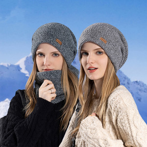 NEW 2512 Winter Knit Beanie Hat And Scarf Set With Fleece Lining 9897