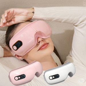 NEW 2601 Smart Eye Massager (Hot Compress, Vibration & Bluetooth Music Version) - Foldable Portable Eye Care Device, Available in Pink/White B005