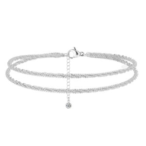 NEW 2601  S925 Sterling Silver Double Layer Sparkling Star Bracelet for Women - Trendy Korean Style Celestial Charm  9979