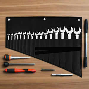 NEW 2602 Tool Roll Bag,Oxford cloth Roll Bag,Spanner Organiser Bags with 16 Pockets,Heavy Duty Tool Pouch for Metric & SAE Wrenches,Spanner Holder Organizer for Men (Not Include Tools) B038