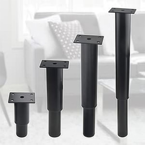 NEW 2602 Metal Adjustable Furniture Legs Cabinet Foot Legs Heavy Duty Bed Center Frame Slat Support Leg for Table Bed Sofa(4.7’’/120mm-7.1’’/180mm) B039