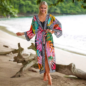 NEW 2603  ELLA Womens Long Beach Cover Up 9998