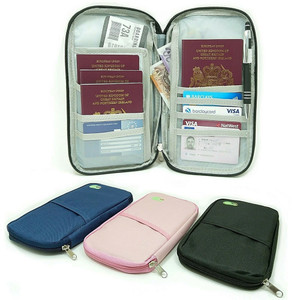 NEW 2603 Travel Document Organiser Passport Holder with Zipper Multiple Compartments B061
