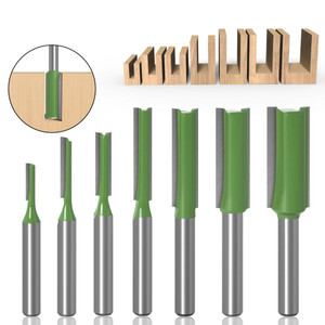 NEW 2603 7Pcs Router Bit Set 6mm Shank Straight Cutter Woodworking Router Bits B062