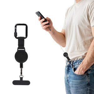 NEW 2603 Retractable Phone Tether Steel Wire Clip Anti-Loss Lanyard Y043