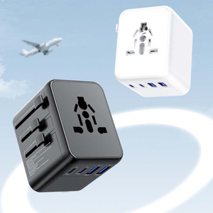 New 2603 Universal Travel Adapter with USB-C & USB Ports Fast Charging Plug J070