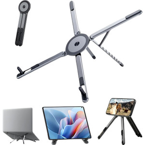 NEW 2604  Magnetic 3-in-1 Laptop & Phone Stand, Portable Aluminium Alloy Foldable Riser for Desk, Travel & Vlog Y077
