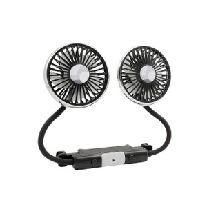NEW 2604 Car Dual Head Fan with Flexible Neck, USB Type-C Cooling Fan for Back Seat J109
