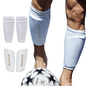 NEW 2604 Integrated Football Shin Pads Socks Breathable No-Strap Leg Guards Set  Y092