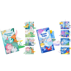 NEW 2604   Dinosaur Tails Baby Cloth Book 0-3 Years 3D Crinkle Sensory Teether Early Learning Toy  Y102