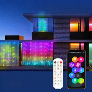 NEW 2605 Latto Home Programmable Smart Curtain Lights 3M x 3M, RGB LED Display with DIY Messages, Patterns & App Control B150