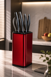 Premium Stainless Steel Universal Knife Holder Red 7693