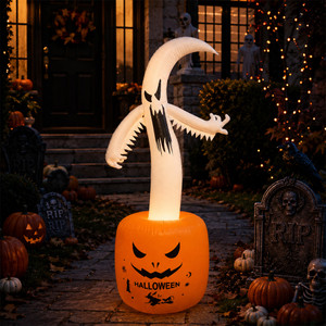 NEW 2607 180cm Large Halloween Ghost Pumpkin Inflatable Decoration with Built-in LED Light B231