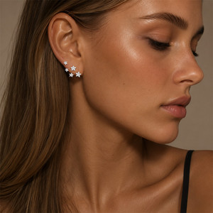 NEW 2607 Lumea Small Diamond Star Stud Earrings for Women B236