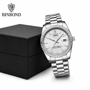 NEW 2608 Men’s Classic Silver Watch – Stainless Steel Date Wristwatch | BINBOND, Chenxi & BESTWIN Styles B252