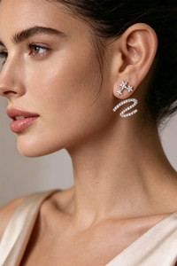 NEW 2609  Celeste Convertible Crystal Star Ear Jacket Earrings – 999 Silver Posts Y255